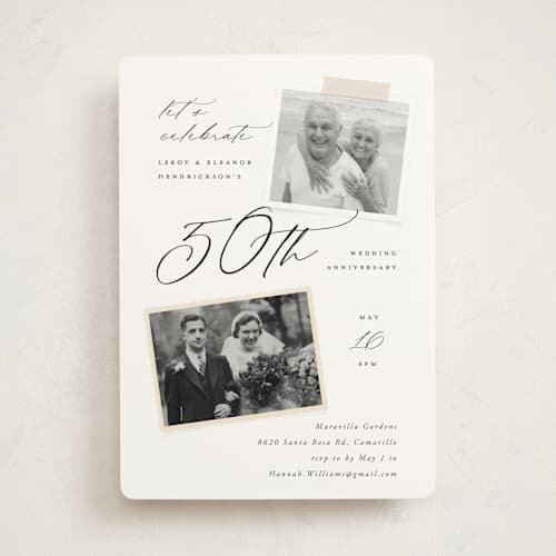 This is a diamond party invitations with standard by Kamala Nahas called then and now printing on signature in standard