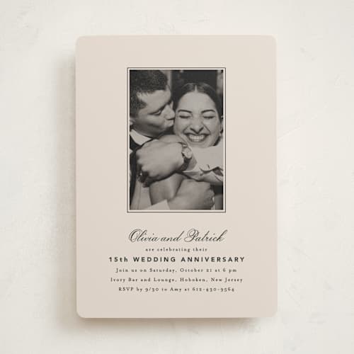 This is a dusty rose party invitations with standard by Creo Study called natty printing on signature in standard