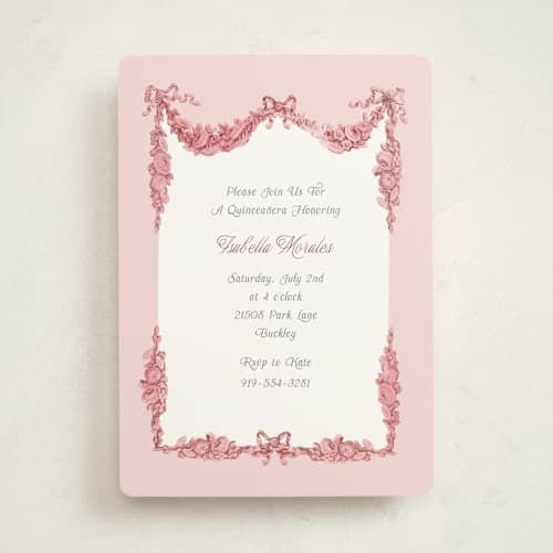 This is a carnation sweet sixteen birthday party invitations with standard by Itsy Belle Studio called bonjour bebe printing on signature in standard