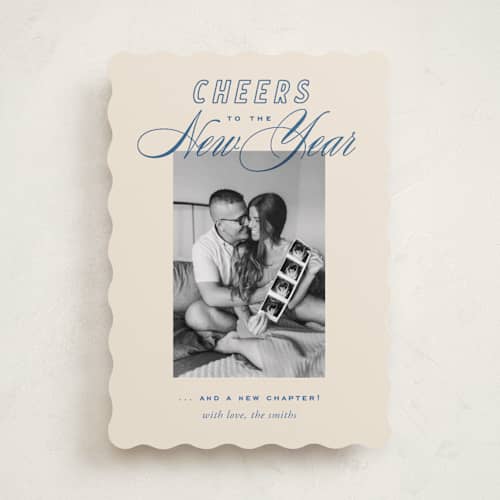 This is a cobalt babys first christmas with standard by Oscar and Emma - Karly Depew called retro printing on recycled smooth signature in standard