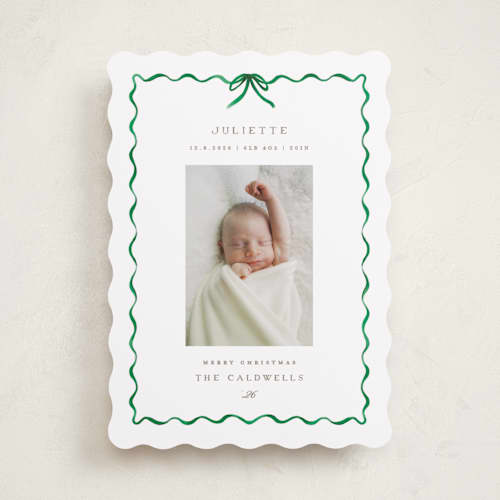 This is a evergreen babys first christmas with standard by Grae called lovely holiday printing on recycled smooth signature in standard