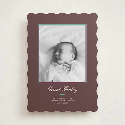 This is a teddy bear birth announcements with standard by Alston Foster called peanut printing on recycled smooth signature in standard
