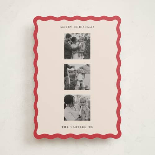 This is a candy cane photo christmas cards with standard by Teju Reval called retro border printing on recycled smooth signature in standard
