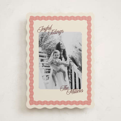 This is a peppermint photo christmas cards with standard by Pati Cascino called jovie printing on recycled smooth signature in standard