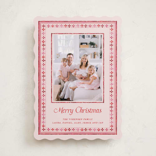 This is a peppermint photo christmas cards with standard by Pati Cascino called billa printing on recycled smooth signature in standard