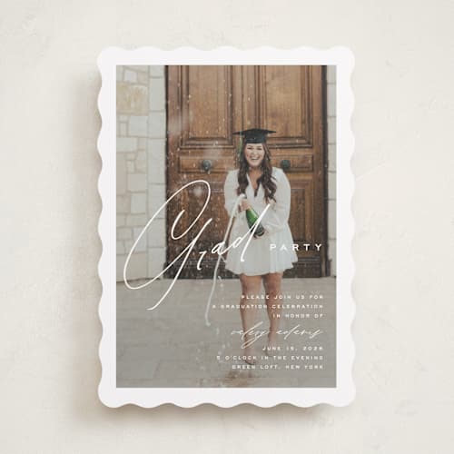 This is a paper graduation invitations with standard by Yuliya Evseeva called party time printing on recycled smooth signature in standard