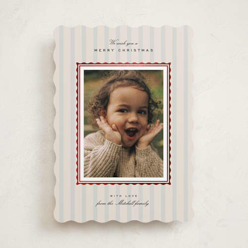 This is a coastal foil pressed holiday cards with foil pressed by Everett Paper Goods called margate printing on recycled smooth signature in standard