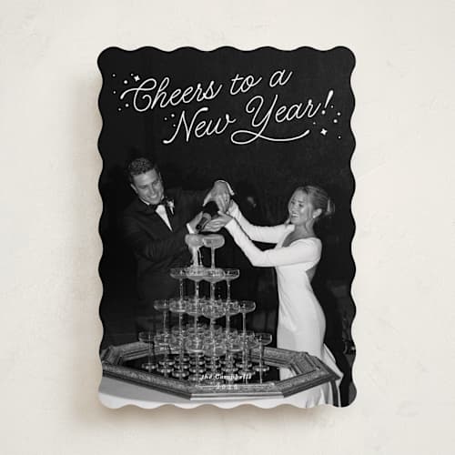 This is a snow new year photo cards with standard by Kate Ahn called lively note printing on recycled smooth signature in standard