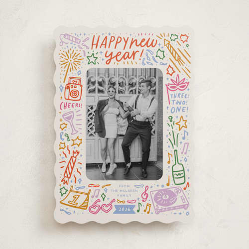 This is a sprinkles new year photo cards with standard by Abbigail Lim called three! two! one! printing on recycled smooth signature in standard