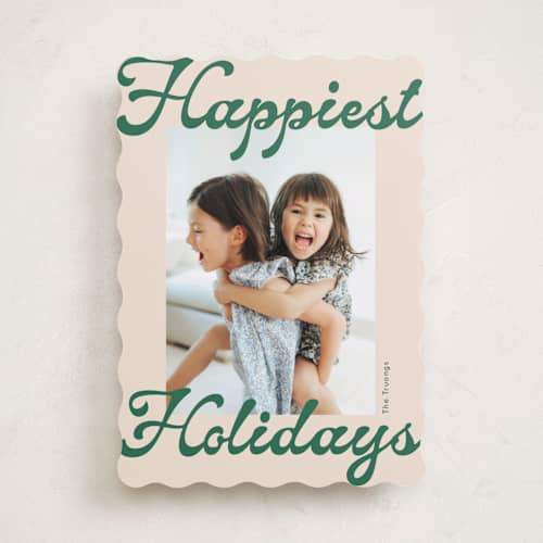 This is a lagoon holiday photo cards with standard by Phrosné Barwood called chappies printing on recycled smooth signature in standard