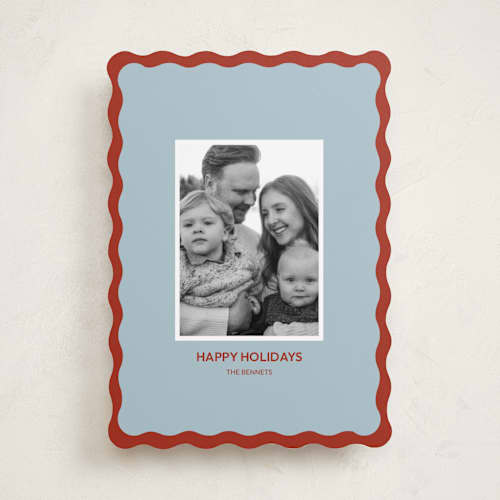 This is a dream holiday photo cards with standard by Helena Vitto called color wave printing on recycled smooth signature in standard