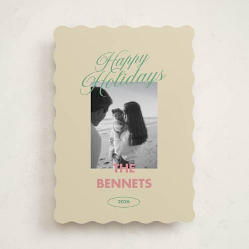 This is a candy holiday photo cards with standard by Helena Vitto called merry & bright days printing on recycled smooth signature in standard