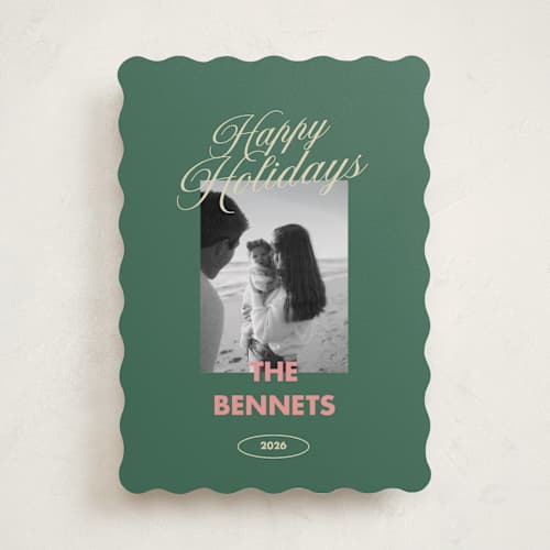 This is a elf shoes holiday photo cards with standard by Helena Vitto called merry & bright days printing on recycled smooth signature in standard