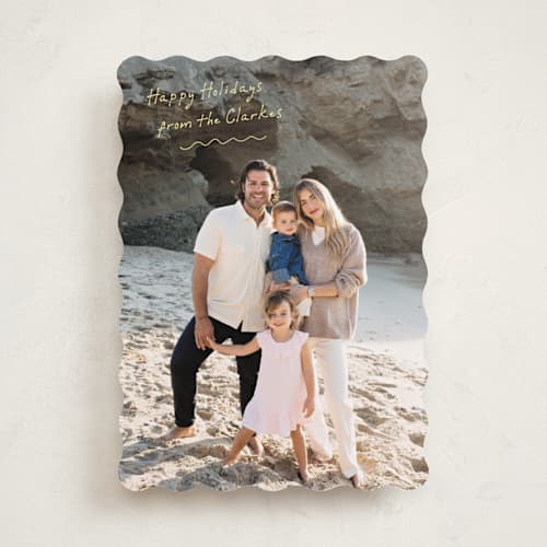 This is a lemon holiday photo cards with standard by Ekko Studio called tiny note printing on recycled smooth signature in standard