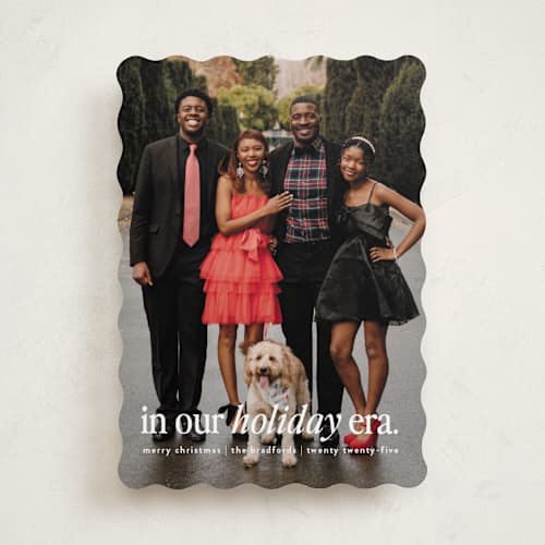 This is a snow holiday photo cards with standard by Angela Marzuki called holiday era printing on recycled smooth signature in standard