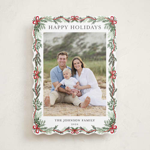 This is a holly holiday photo cards with standard by Angel Walker called traditional christmas printing on recycled smooth signature in standard