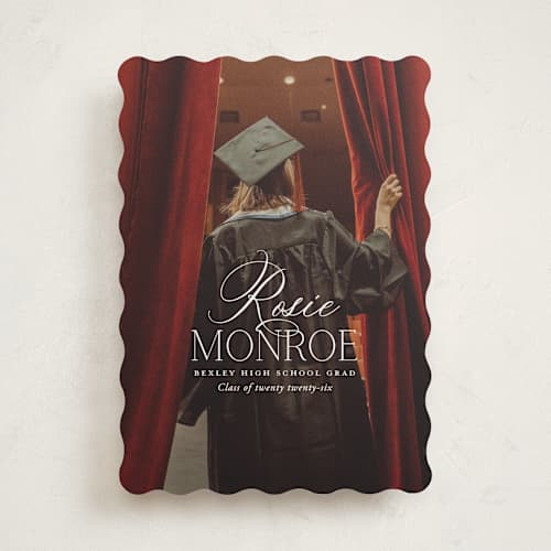 This is a cotton graduation announcements with standard by Oscar and Emma - Karly Depew called classic allure printing on recycled smooth signature in standard