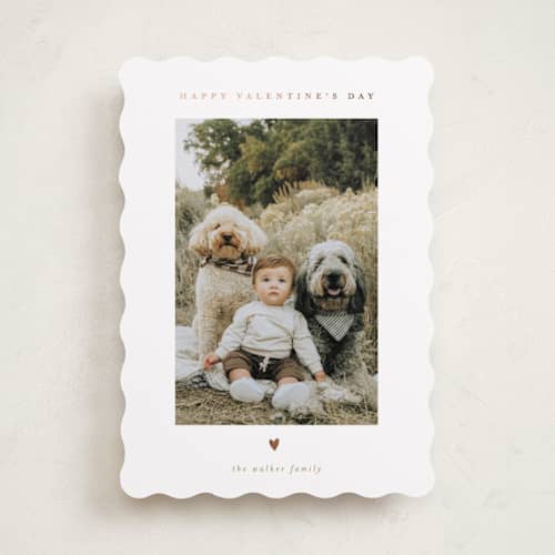 This is a caramel foil stamped valentine cards with foil pressed by Ani Somi called tiny heart printing on recycled smooth signature in standard