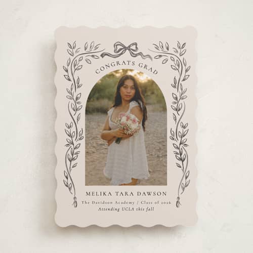 This is a ink graduation announcements with standard by Petra Kern called chic printing on recycled smooth signature in standard