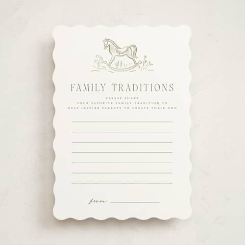 This is a sage baby shower game activity cards with standard by Petra Kern called adventure printing on signature in standard