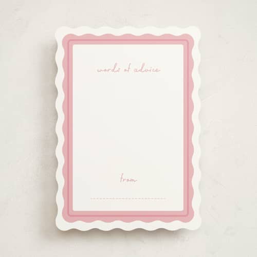 This is a petal baby shower activity cards with standard by Sara Hicks Malone called flora belle printing on signature in standard