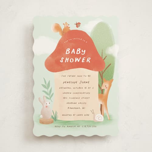 This is a mint baby shower invitations with standard by chocomocacino called tippaleipä printing on signature in standard