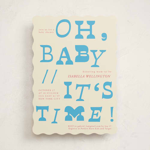 This is a blueberry baby shower invitations with standard by Kartika Paramita called oh baby it's time printing on signature in standard