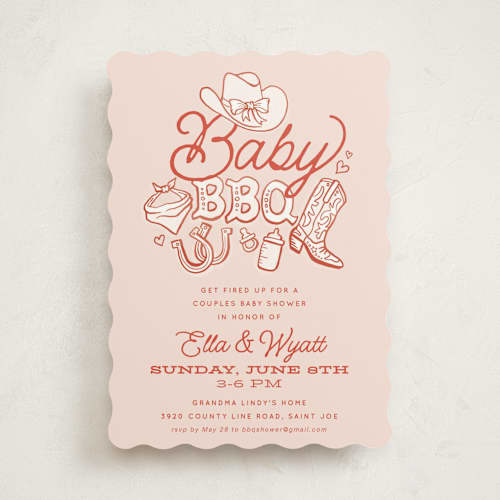 This is a cherry pie baby shower invitations with standard by Jessie Steury called cute country bbq printing on signature in standard
