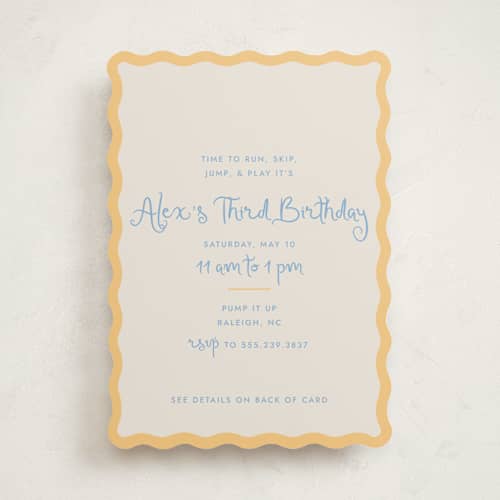 This is a melon kids birthday invitations with standard by Megan Davis called augusta printing on signature in standard