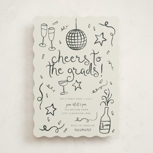 This is a chalkboard graduation invitations with standard by Kelly Watkins called new year cheer printing on signature in standard