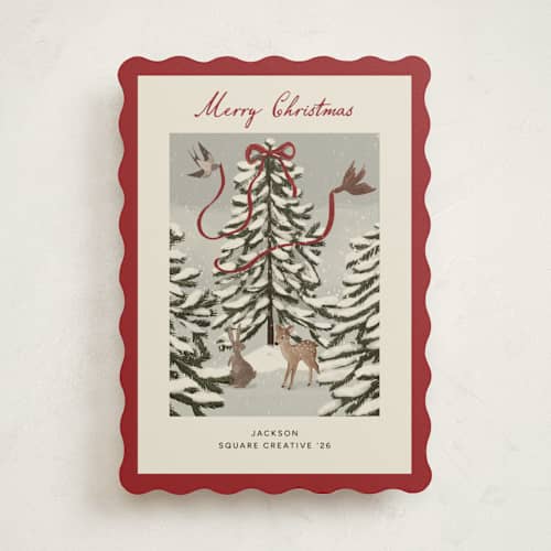 This is a berry business holiday cards with standard by Maja Cunningham called festive forest printing on signature in standard