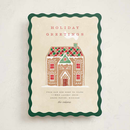 This is a tradition non photo holiday cards with standard by Pixel and Hank called holiday greetings printing on signature in standard