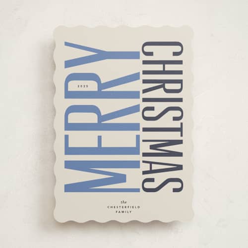 This is a starry night non photo holiday cards with standard by Carrie Moradi called headline printing on signature in standard