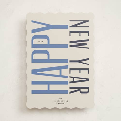 This is a starry night non photo holiday cards with standard by Carrie Moradi called headline printing on signature in standard