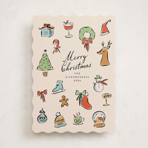 This is a almond non photo holiday cards with standard by chocomocacino called glögi printing on signature in standard
