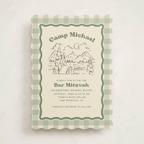 This is a sage bar mitzvah bat mitzvah invitations with standard by Creo Study called camp mitzvah printing on signature in standard