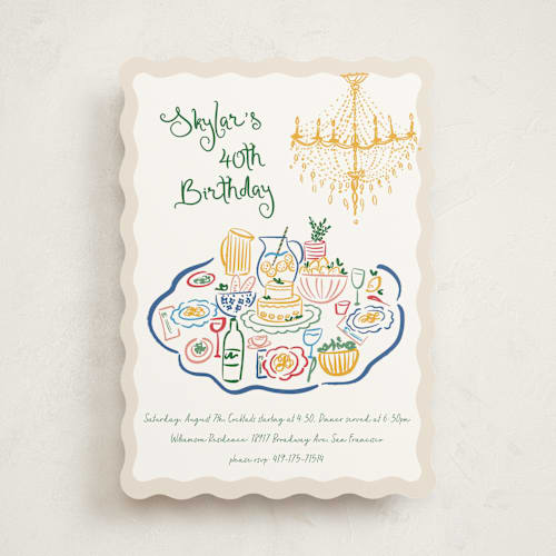 This is a lemon party invitations with standard by Jenna Holcomb called dinner table printing on signature in standard