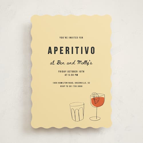 This is a crema party invitations with standard by Studio Suku called aperol printing on signature in standard