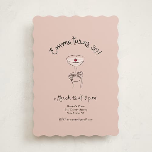 This is a cherry party invitations with standard by Helena Vitto called cherry birthday printing on signature in standard
