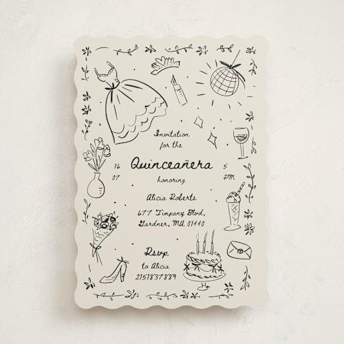 This is a sand sweet sixteen birthday party invitations with standard by samovilka called quinceañeraparty printing on signature in standard