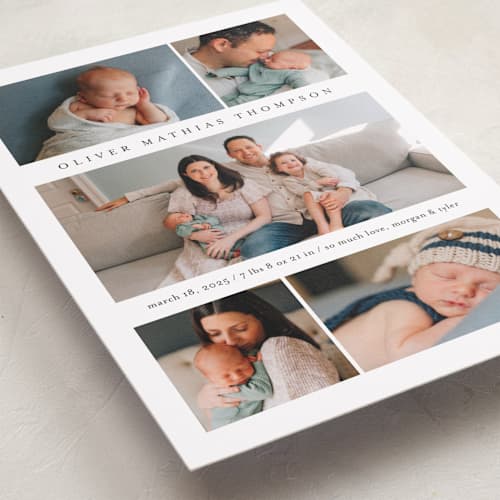 This is a cloud grand birth announcements with standard by Heather Schertzer called too cute printing on recycled smooth signature in grand