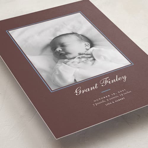 This is a teddy bear grand birth announcements with standard by Alston Foster called peanut printing on recycled smooth signature in grand