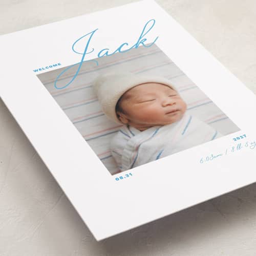 This is a ocean grand birth announcements with standard by Jen Ramsey called congratulations printing on recycled smooth signature in grand