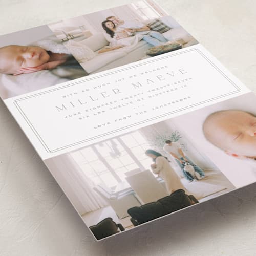 This is a latte grand birth announcements with standard by Kristie Kern called camden printing on recycled smooth signature in grand