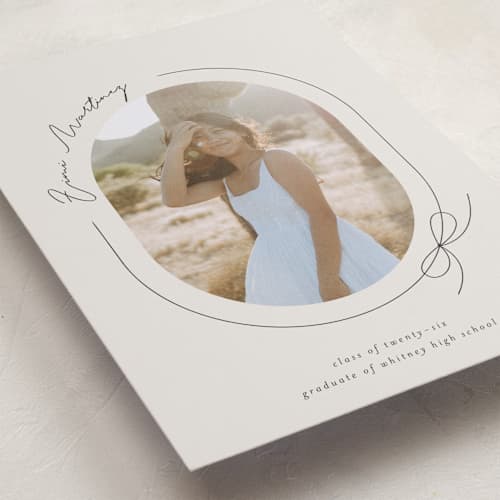 This is a latte graduation announcements with standard by Blustery August called etna printing on recycled smooth signature in grand