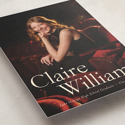 This is a milk graduation announcements with standard by Ani Somi called california printing on recycled smooth signature in grand