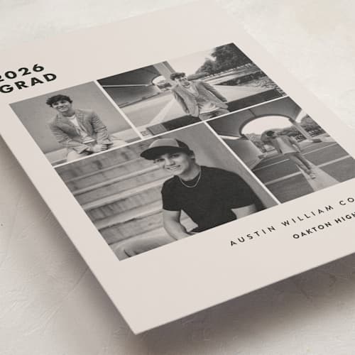 This is a sandstone graduation announcements with standard by Olivia Raufman called fourth quarter printing on recycled smooth signature in grand