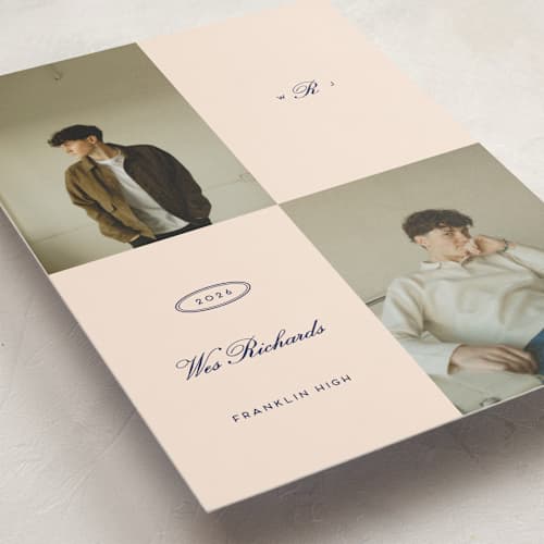 This is a ocean graduation announcements with standard by Rachel Cassel called the quadrant printing on recycled smooth signature in grand