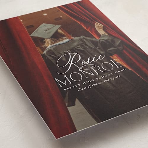 This is a cotton graduation announcements with standard by Oscar and Emma - Karly Depew called classic allure printing on recycled smooth signature in grand