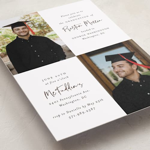 This is a fudge graduation invitations with standard by Mansi Verma called mod duo printing on recycled smooth signature in grand